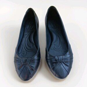 BORNSHOES Hand Crafted Flats Womans Size 8M/ Eur 39W Black Flats